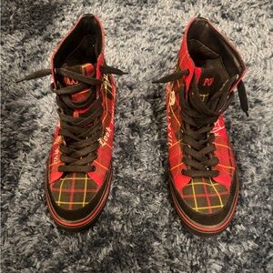 Polo Red Plaid High-Top Sneakers